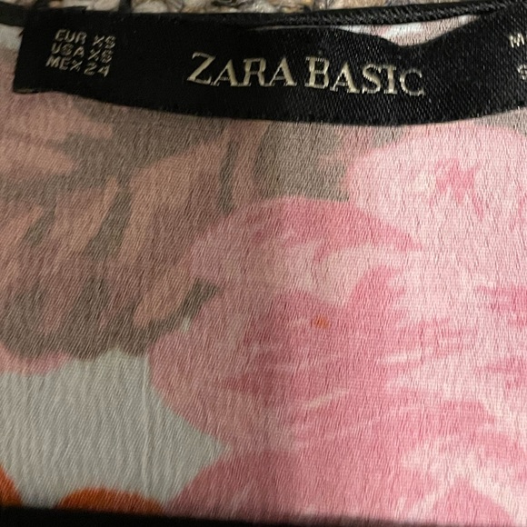 Zara Pink Blue Front Button Floral Mini Dress - Picture 7 of 7